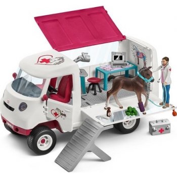 Schleich 42370 Mobilní veterinářská klinika s klisnou a ošetřovatelem