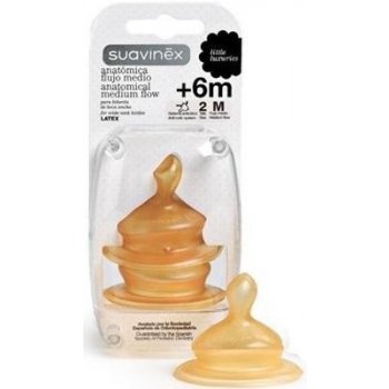 Suavinex anatomická savička široké hrdlo latex S2 2ks žlutá