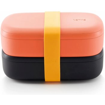 Svačinový box LUNCHBOX TO GO Lékué 1,0 l korálový/černý