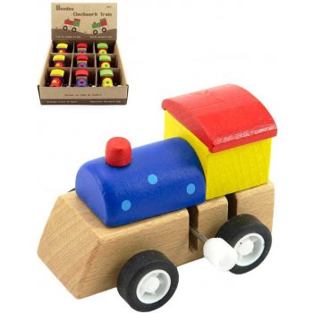 Teddies Dřevěná mašinka na klíček 3 barvy