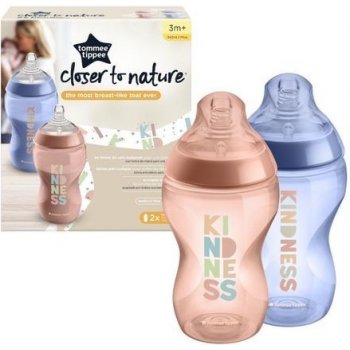 Tommee Tippee Kojenecká láhev C2N růžová 2ks 340ml