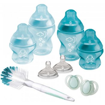 Tommee Tippee sada kojeneckých lahviček Advanced AntiColic s kartáčem modrá