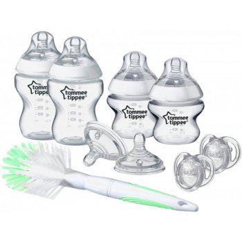 Tommee Tippee sada kojeneckých lahviček C2N s kartáčem modrá