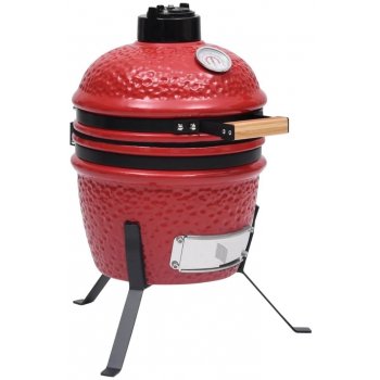 VidaXL Zahradní gril a 2 v 1 Kamado keramický 56 cm červený