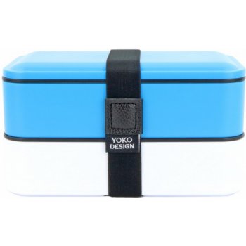 Yoko Design svačinový dvoupatrový box s příbory modrá