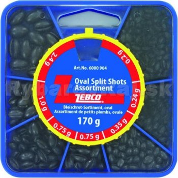 Zebco Oval Split Shot Assortment 170g
