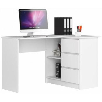 Ak Furniture B-16 rohový 124 cm bílý pravý