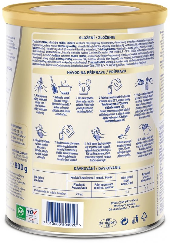 Pohled na BEBA 3 Comfort HM-O 800 g