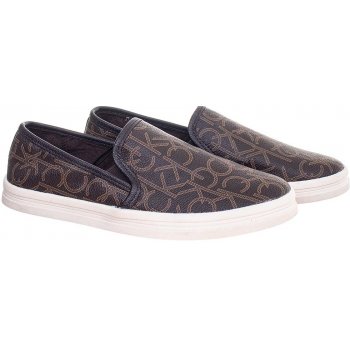 Calvin Klein Slip on boty s monogramem CK hnědé