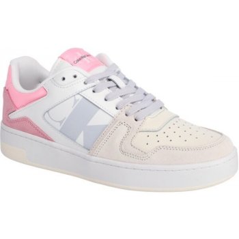Calvin Klein sneakersy Jeans Basket Cupsole Laceup Mix Lth Wn YW0YW01051 Bright white/Cotton Candy 01U