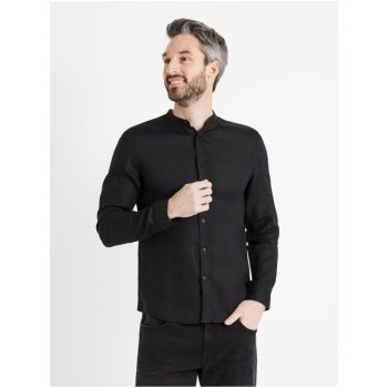 Celio pánská lněná košile Damaolin černá