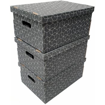 Compactor Sada 3ks skládacích kartonových krabic - 52 x 29 x 20 cm