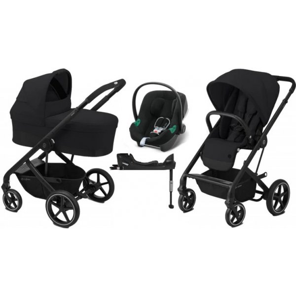 Cybex Balios S Lux Kombinovaný + Aton B2 i-Size Autosedačka 0-13 kg + Základna One Isofix Sada 4v1 Deep Black 2023