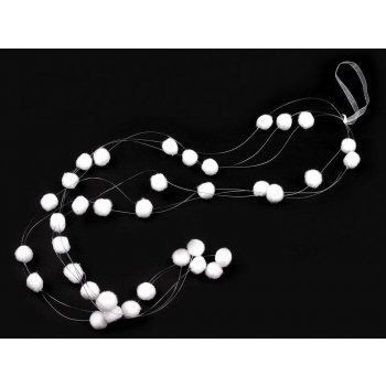 Dekorace girlanda s bambulkami délka 70 cm Balení: 1 ks Varianta: bílá