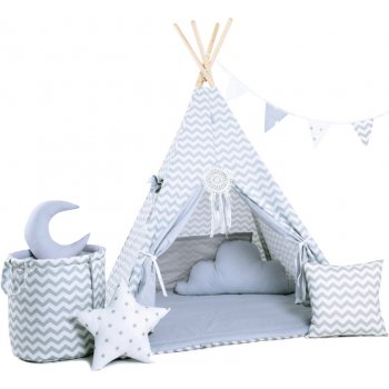 ELIS DESIGN Set teepee stan Cik cak bílý luxury
