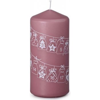 Emocio adventní kalendář 68x150 starorůžová bílý potisk 385 g