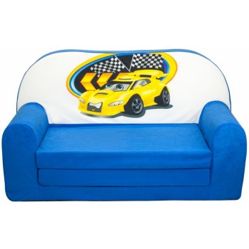 Fimex Dětská rozkládací mini pohovka Auto modrá