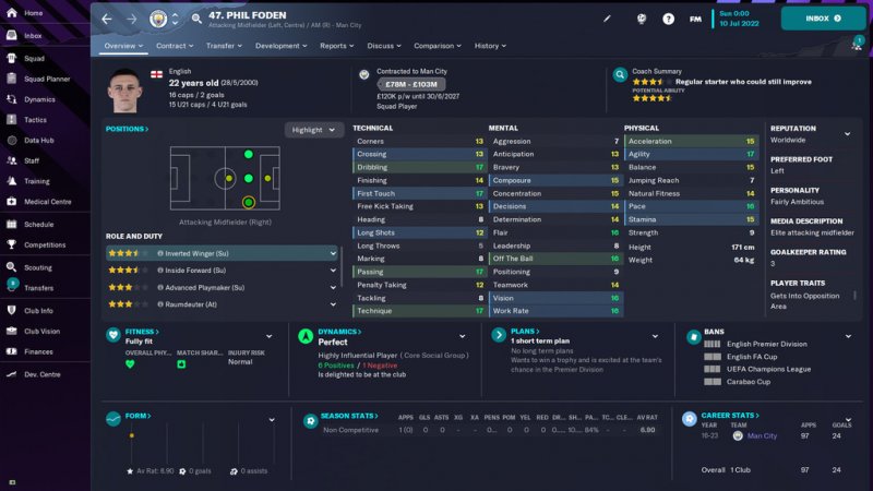 Poznámky k Football Manager 2023