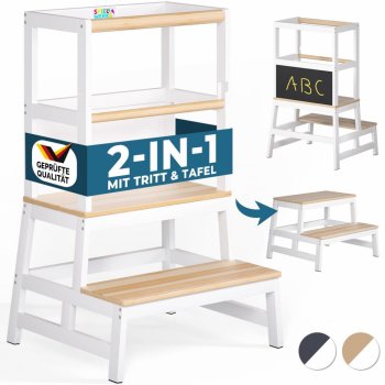 FurniGO Dětská učící věž Barn 93x56x49cm přírodní