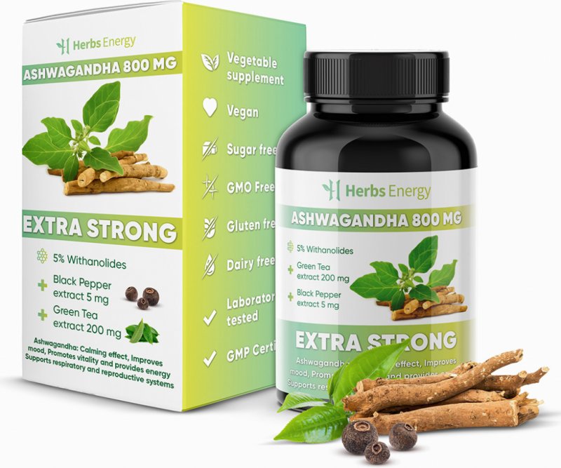  Herbs Energy Ashwagandha Extrakt z kořene 90 kapslí