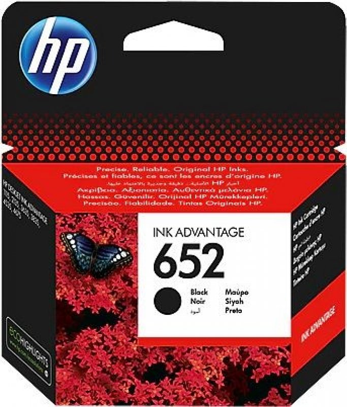 HP 652 originální inkoustová kazeta černá F6V25AE