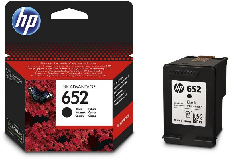 HP 652 originální inkoustová kazeta černá F6V25AE