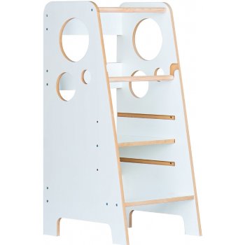 iMex Montessori Dřevěná učící věž Decor bílá 79 cm