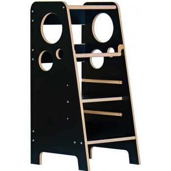iMex Montessori Dřevěná učící věž Decor černá 79 cm