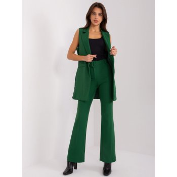 Italy Moda elegantní komplet kalhot a vesty dhj-kmpl-5069.16x-dark green