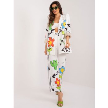 Italy Moda malovaný komplet saka a kalhot dhj-kmpl-18857.07-ecru