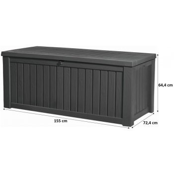 Keter ROCKWOOD 570L box 155 x 72,4 x 64,4 cm grafit 17197729