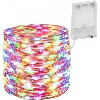 MAXY Hurt Vánoční dekorativní vniřní osvětlení- drát se 100 mikro LED délka 10m vícebarevné LED napájení 3xAA baterie BR7465
