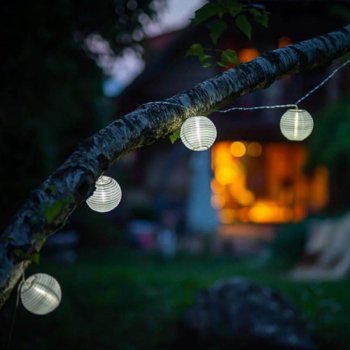 MELINERA® LED solární řetěz lampiony bílé