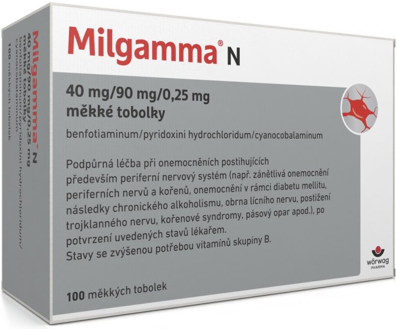 MILGAMMA N POR 40MG/90MG/0,25MG CPS MOL 100
