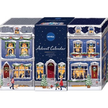 Nivea Advent Calendar 2023 krémové mýdlo 100 g krémové mýdlo 100 g sprchový gel 50 ml šampon 50 ml tělový krém 30 ml tělový krém 50 ml tělové mléko 75 ml krém na ruce 75 ml krém na ruc