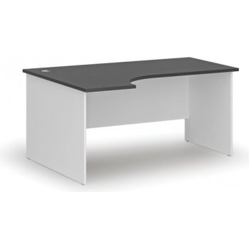PRIMO Kancelářský rohový pracovní stůl WHITE, 1600 x 1200 mm, levý, bílá/grafit