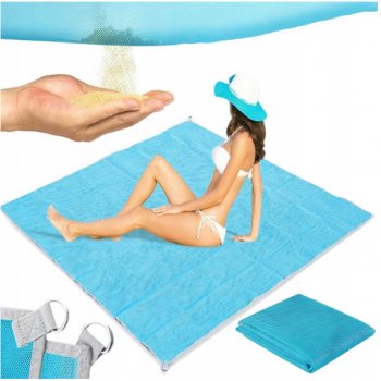 Retoo Skládací plážová podložka 200x200 síťovaná modrá