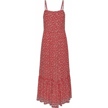 Tommy Hilfiger Tommy Jeans květinové šaty TJW Floral maxi strap dress červená