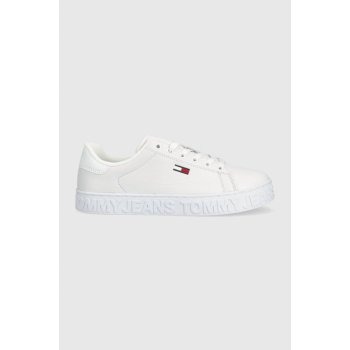 Tommy Jeans kožené sneakers boty Cool Sneaker Ess bílá