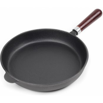Wiltec Litinová pánev Ohnivá pánev s rukojetí steaková pánev grilovací pánev 28 cm