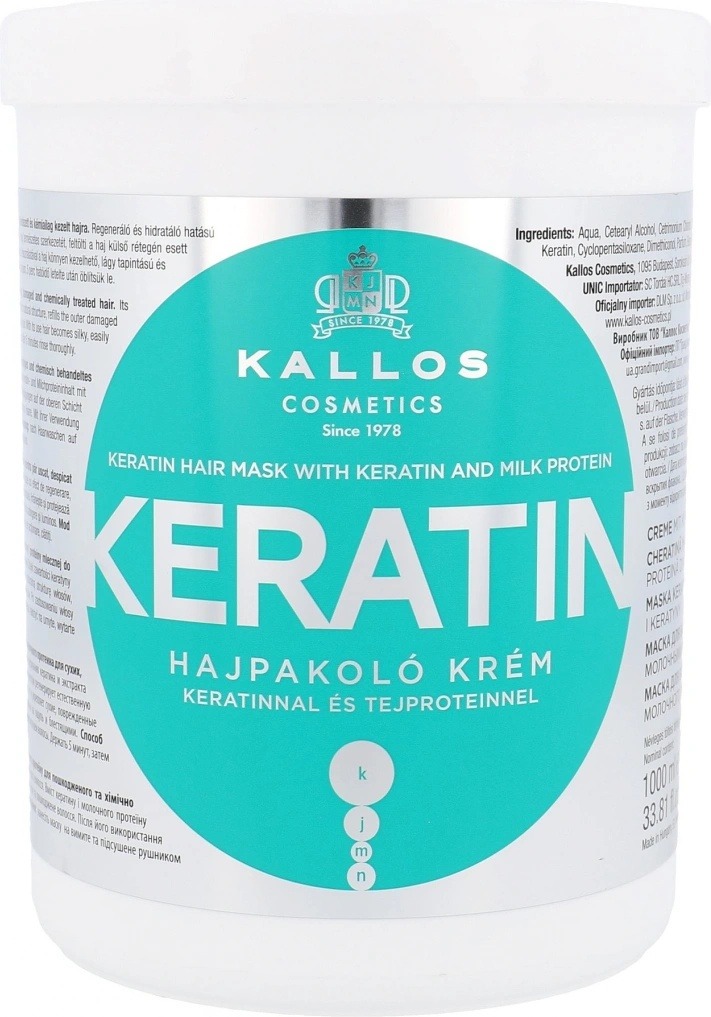 Kallos maska na poškozené vlasy s Keratinem 1000 ml
