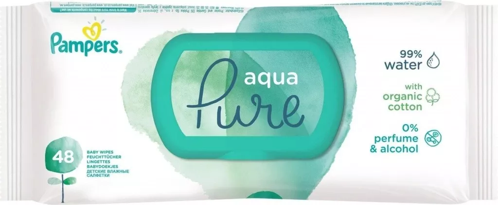Pampers Aqua Pure dětské čisticí ubrousky 48 ks
