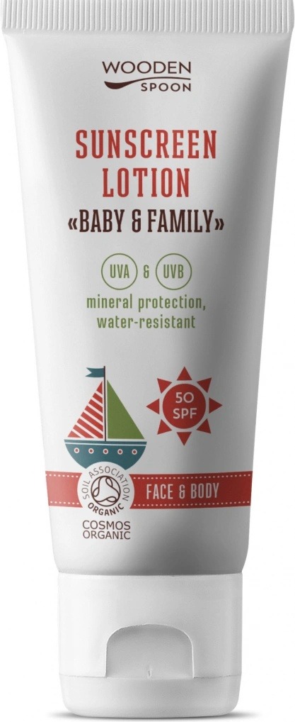WoodenSpoon Baby & Family opalovací tělové mléko SPF50 100 ml
