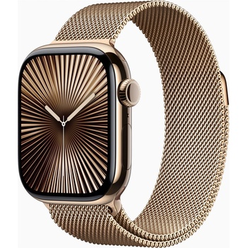 Apple Watch Series 10 42mm Cellular zlatý titan se zlatým milánským tahem MX083QC/A