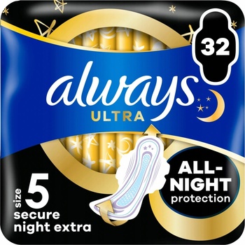 Always Ultra Secure Night Extra hygienické vložky vel. 5 s křidélky 32 ks