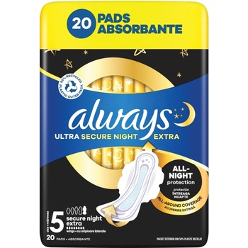 Always Ultra Secure Night Extra vložky 20 ks