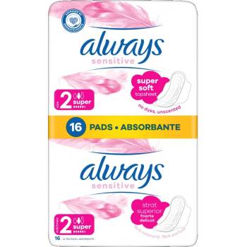 Always Ultra Sensitive Super Plus Vložky S Křidélky Velikost 2 16 ks