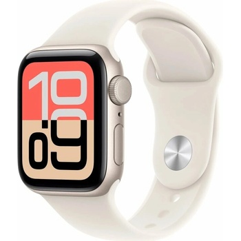 Apple Watch SE 3 (2025) 40mm Hvězdně bílý hliník s hvězdně bílým sportovním řemínkem S/M MEH34MP/A
