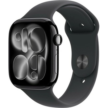 Apple Watch Series 11 (46mm) Klavírně černý hliník s černým sportovním řemínkem M/L MEUX4MP/A