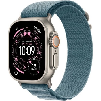 Apple Watch Ultra 3 (2025) 49mm Přírodní titan se světle modrým alpským tahem M MEWM4QC/A